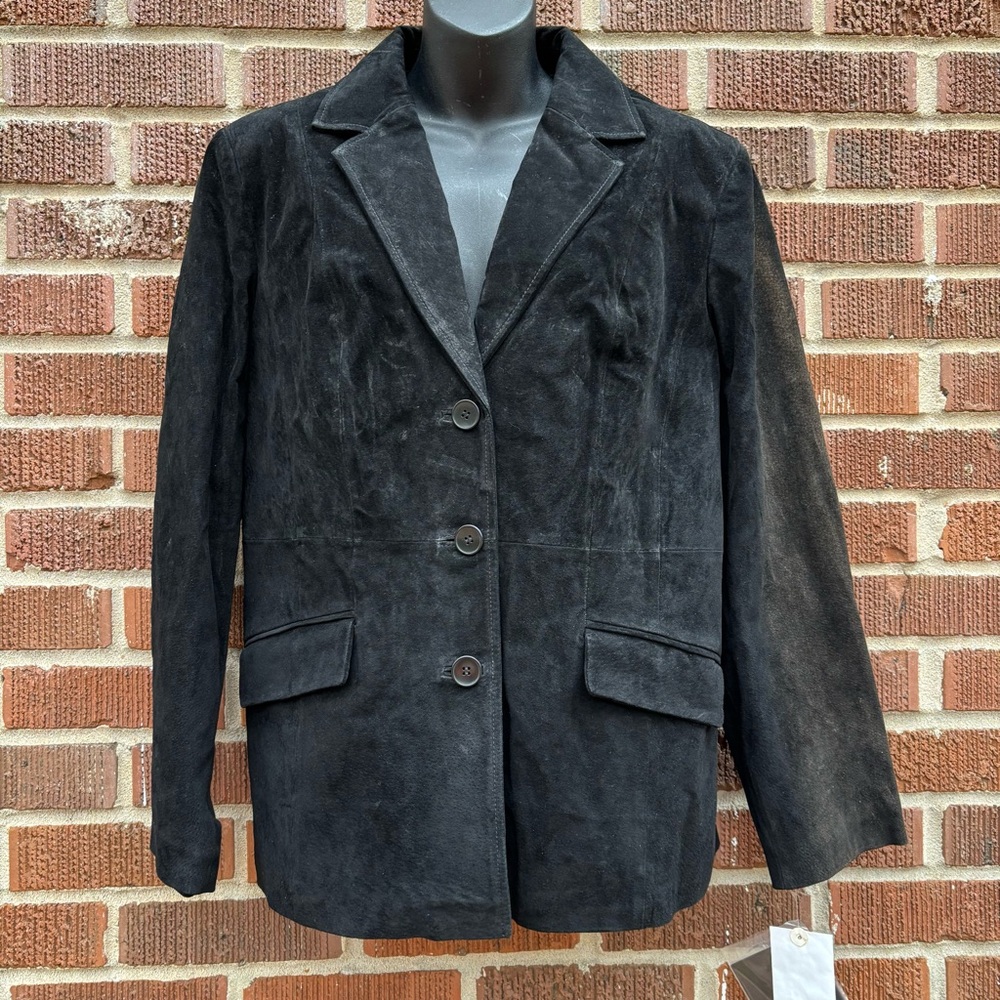 Terry Lewis Classic Luxuries NWT Women's Leather Suede Black Jacket Size M